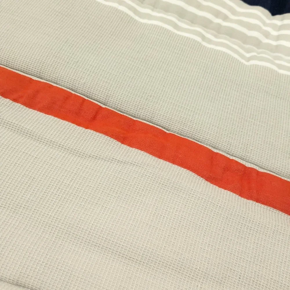 Pottery‎ Barn Teen Wyatt Stripe Comforter Full Queen F/Q blue orange yellow